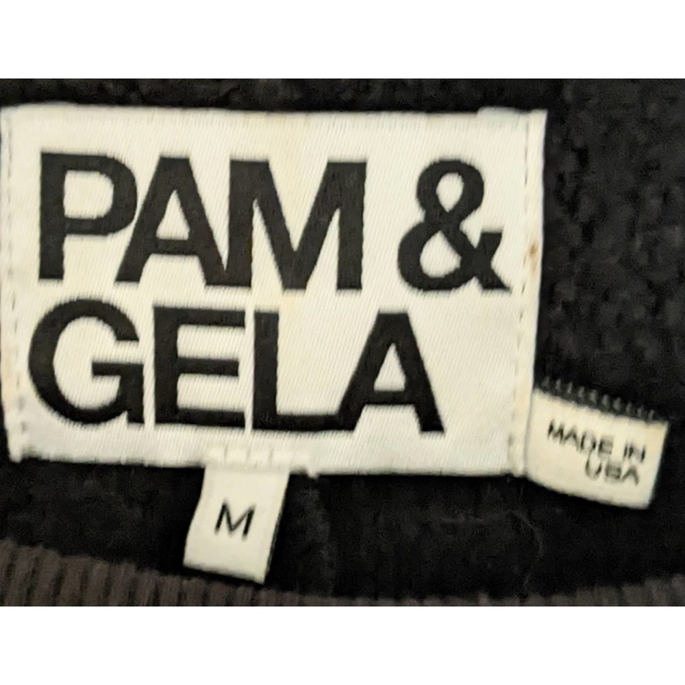 Pam & Gela Black Sequin 99 Long Sleeve Sweatshirt Crew Neck Women's Pullover M - Picture 5 of 6